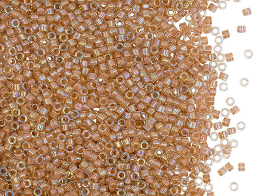 5 g 11/0 Miyuki Delica, Lined Beige AB, Japanese Seed Beads