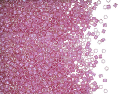 5 g 11/0 Miyuki Delica, Lined Pale Lilac AB, Japanese Seed Beads