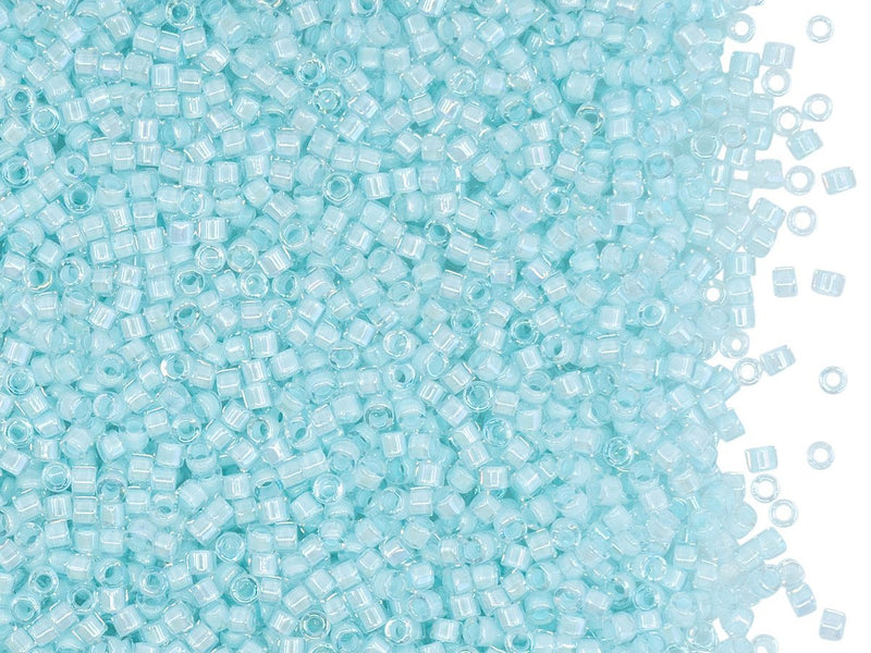 5 g 11/0 Miyuki Delica, Aqua Mist Lined Crystal Luster, Japanese Seed Beads