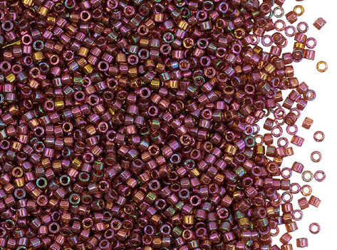Delica Seed Beads 11/0, Gold Red Luster, Miyuki Japanese Beads