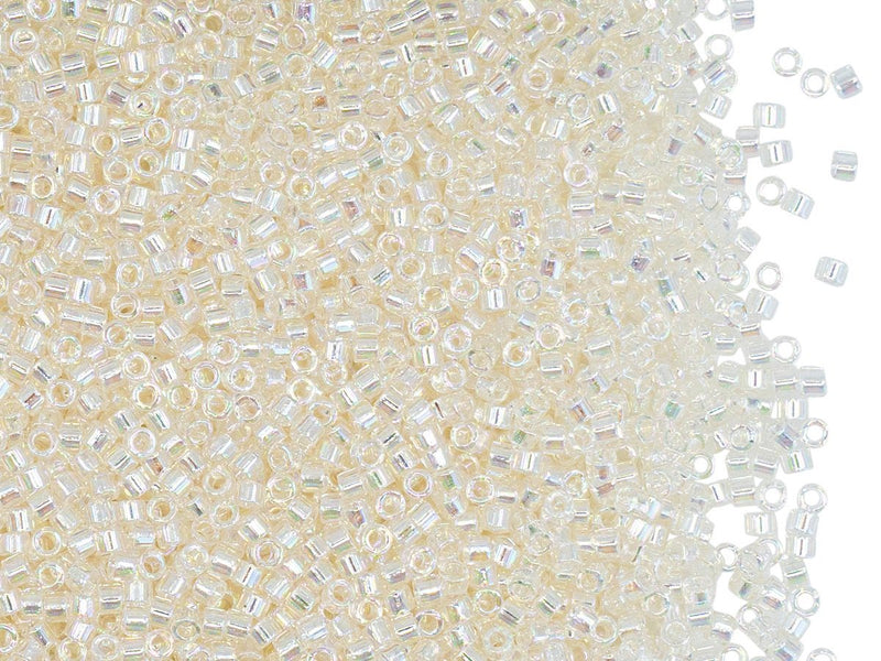 5 g 11/0 Miyuki Delica, Cream Crystal AB, Japanese Seed Beads