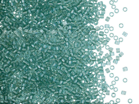 Delica Seed Beads 11/0, Transparent Seafoam Luster, Miyuki Japanese Beads