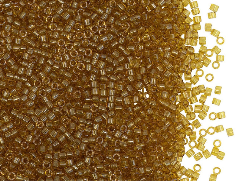 5 g 11/0 Miyuki Delica, Transparent Saffron Luster, Japanese Seed Beads