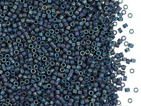 Delica Seed Beads 11/0, Opaque Blue Gray Luster, Miyuki Japanese Beads