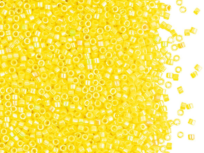 5 g 11/0 Miyuki Delica, Opaque Yellow AB, Japanese Seed Beads