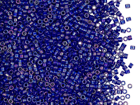 Delica Seed Beads 11/0, Opaque Royal Blue AB, Miyuki Japanese Beads