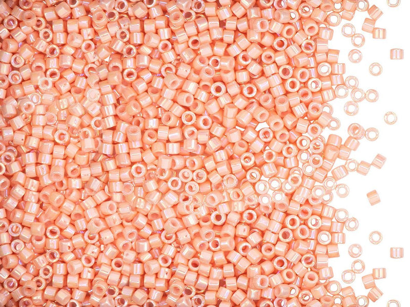 5 g 11/0 Miyuki Delica, Opaque Peach Luster, Japanese Seed Beads