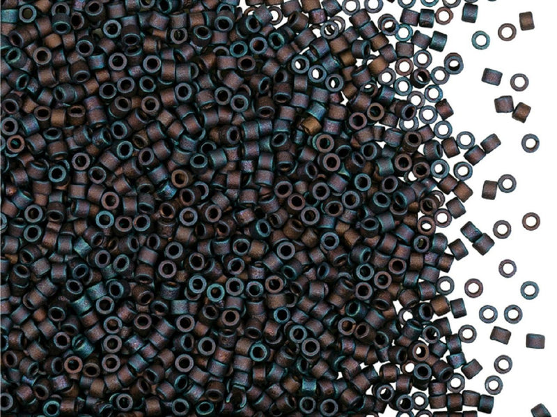 5 g Delica 11/0 Miyuki, Matte Metallic Copper Rainbow Iris, Japanese Seed Beads