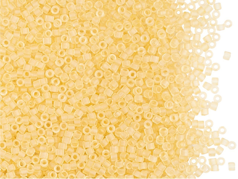 5 g Delica 11/0 Miyuki, Matted Transparent Pale Topaz Luster, Japanese Seed Beads