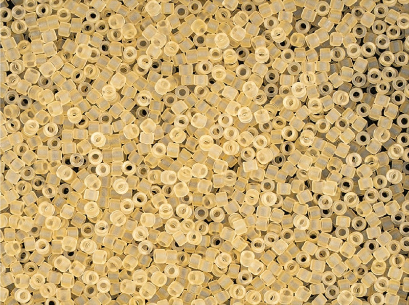 5 g Delica 11/0 Miyuki, Matted Transparent Pale Topaz Luster, Japanese Seed Beads