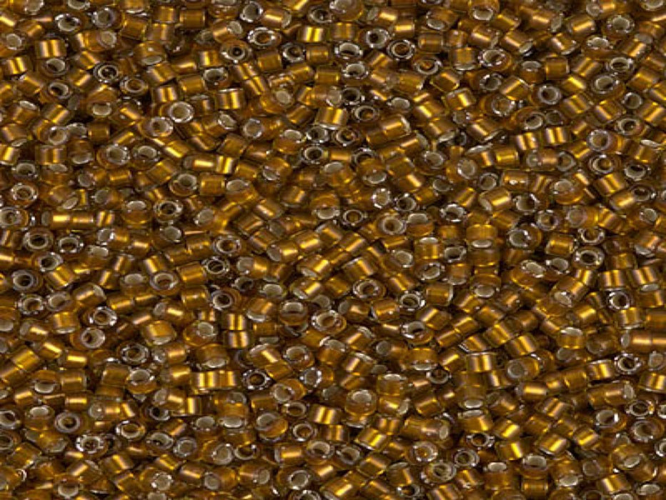 Delica Beads 11/0 Dark Saffron Silver Lined Glaze Japanese Beads Brown