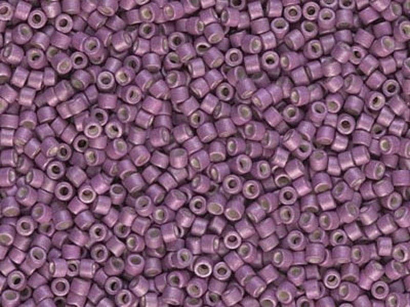 Delica Seed Beads 11/0, Galvanized Matted Magenta, Miyuki Japanese Beads