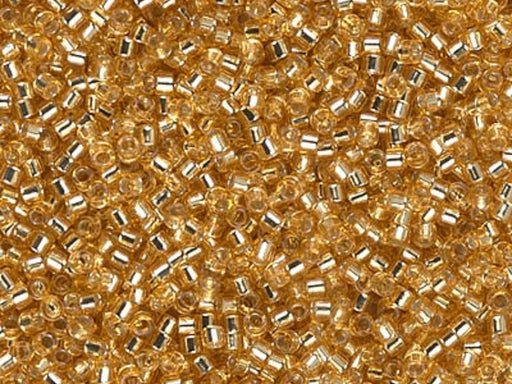 Delica Seed Beads 11/0, Gold Silver Lined, Miyuki Japanese Beads