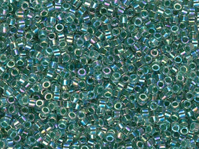 Delica Seed Beads 11/0, Lined Lime AB, Miyuki Japanese Beads