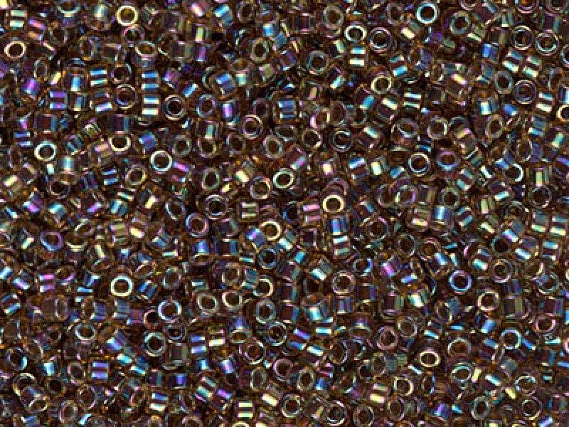 Delica Seed Beads 11/0, Root Beer Amber AB, Miyuki Japanese Beads