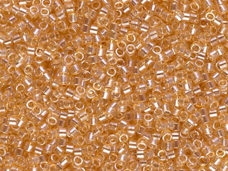 Delica Seed Beads 11/0, Transparent Light Topaz Luster, Miyuki Japanese Beads
