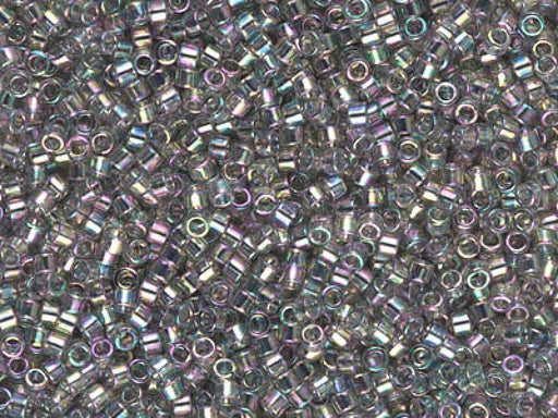 Delica Seed Beads 11/0, Transparent Grey Iris, Miyuki Japanese Beads