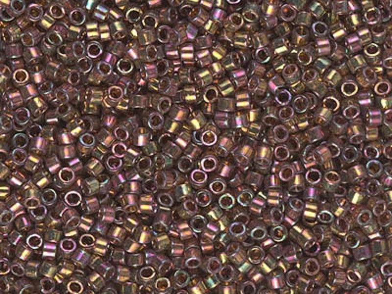 Delica Seed Beads 11/0, Pink Luster Light Olive, Miyuki Japanese Beads