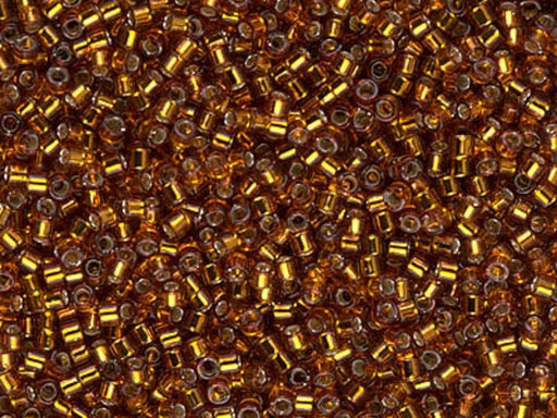 Delica Seed Beads 11/0, Amber Silver Lined, Miyuki Japanese Beads