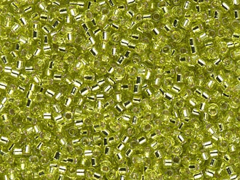 Delica Seed Beads 11/0, Chartreuse Silver Lined, Miyuki Japanese Beads