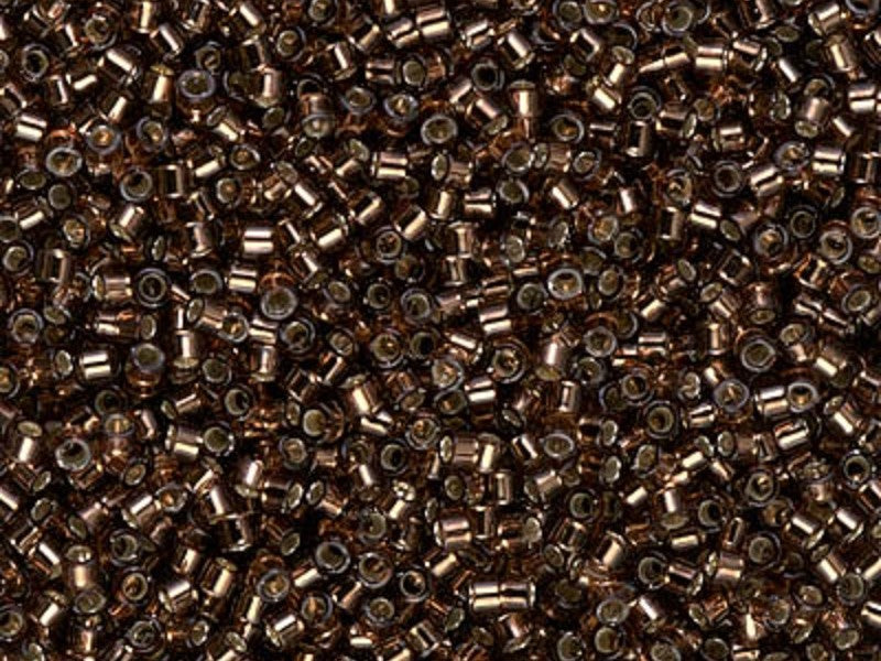 Delica Seed Beads 11/0, Brown Silver Lined, Miyuki Japanese Beads