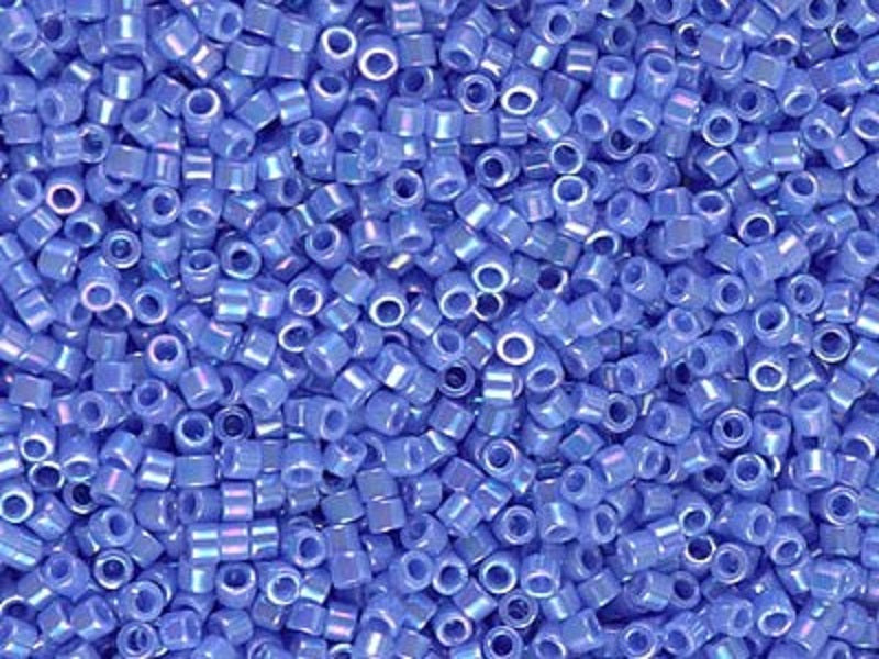 Delica Seed Beads 11/0, Opaque Light Sapphire AB, Miyuki Japanese Beads