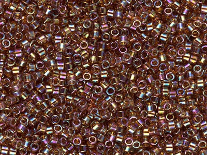 Miyuki Seed Beads - Picasso Transparent Dark Amber 8/0