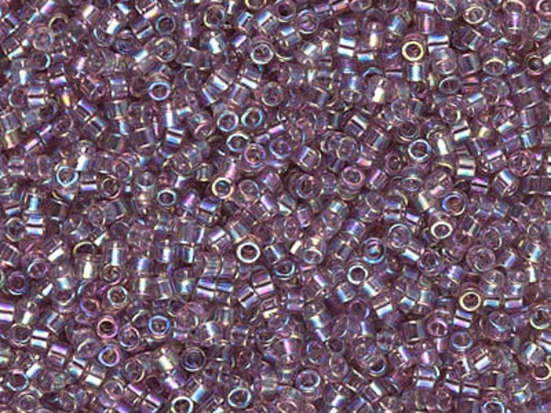 Delica Seed Beads 11/0, Transparent Lilac AB, Miyuki Japanese Beads
