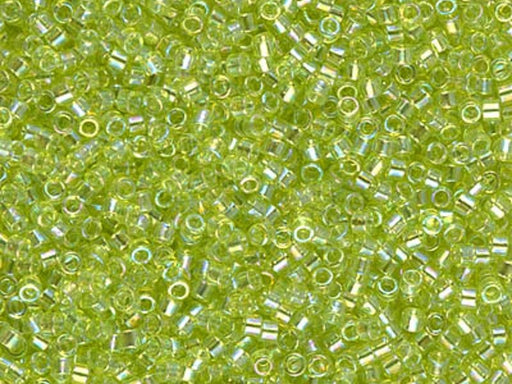 Delica Seed Beads 11/0, Transparent Chartreuse AB, Miyuki Japanese Beads