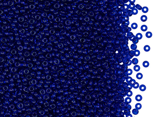 20 g 11/0 Seed Beads Preciosa Ornela, Transparent Blue, Czech Glass