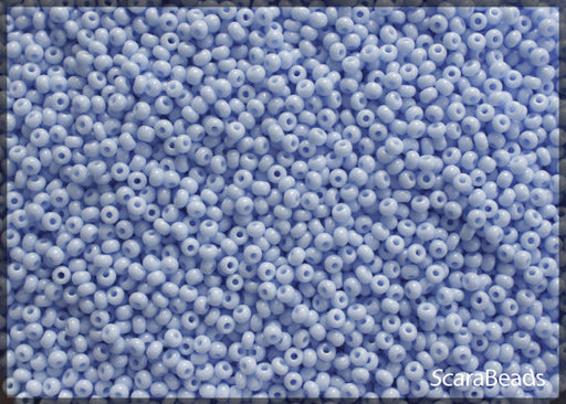 20 g 11/0 Seed Beads Preciosa Ornela, Pale Blue Opaque, Czech Glass