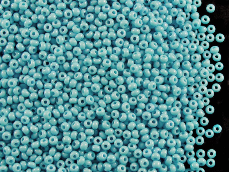 20 g 11/0 Seed Beads Preciosa Ornela, Light Blue Opaque, Czech Glass