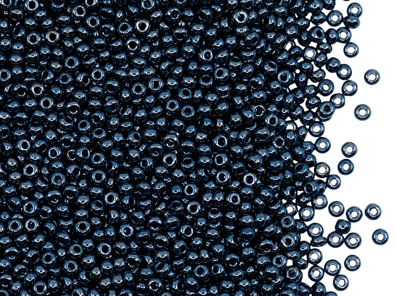 20 g 11/0 Seed Beads Preciosa Ornela, Hematite (Gray) Luster, Czech Glass