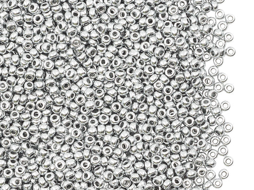 20 g 11/0 Seed Beads Preciosa Ornela, Silver Aluminum, Czech Glass