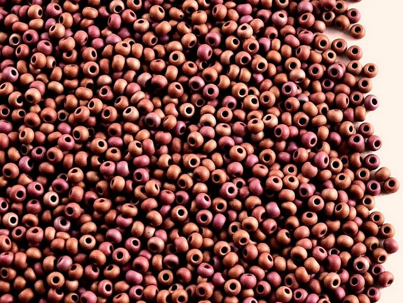 20 g 11/0 Seed Beads Preciosa Ornela, Purple Iris Matte, Czech Glass