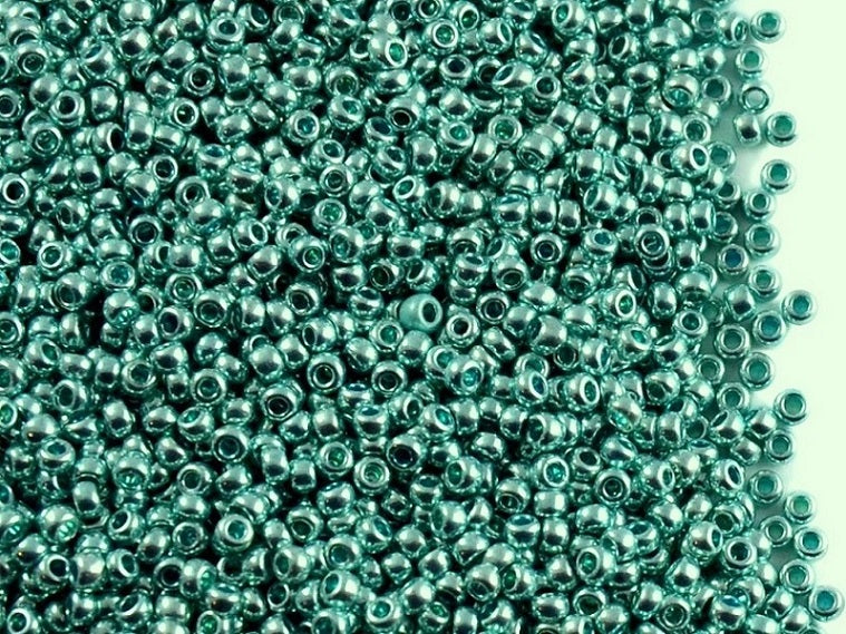 20 g 11/0 Seed Beads Preciosa Ornela, Light Blue Metallic, Czech Glass