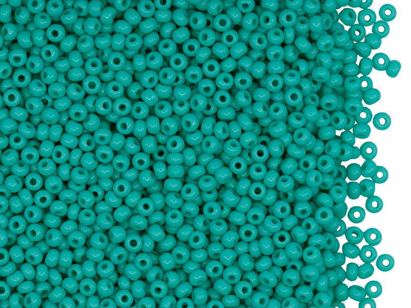 20 g 11/0 Seed Beads Preciosa Ornela, Turquoise Green Opaque, Czech Glass