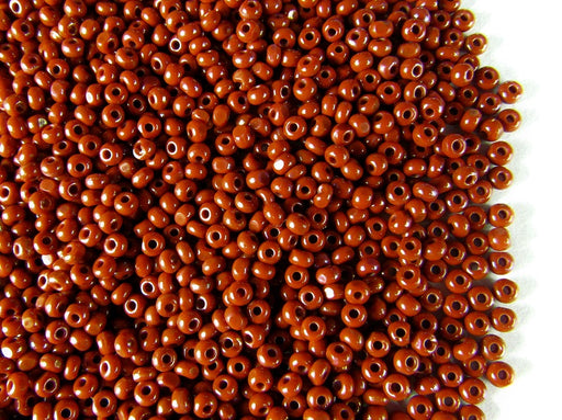 10 g 11/0 1-Cut Seed Beads Charlotte Preciosa Ornela, Opaque Brown, Czech Glass