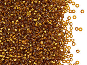 Rocailles Seed Beads 11/0, Topaz Silver Lined, Czech Glass