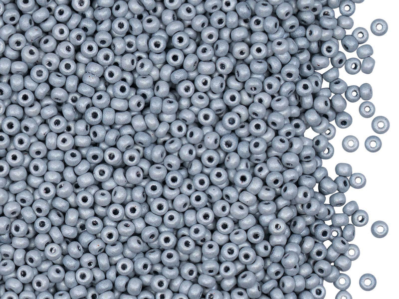 20 g Rocailles Seed Beads 11/0, Gray Pearl, Czech Glass