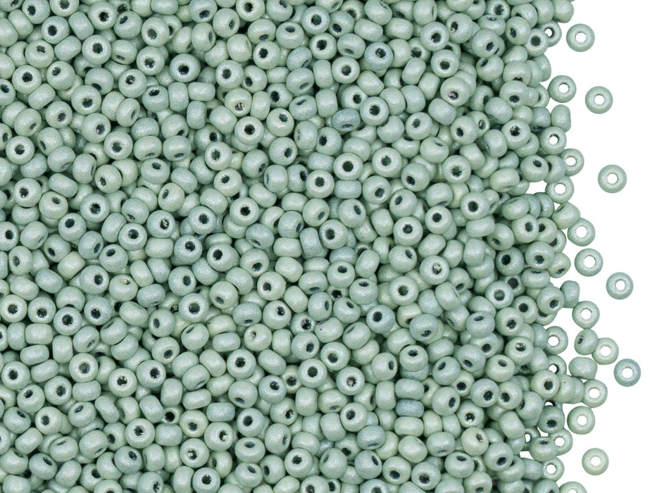 20 g Rocailles Seed Beads 11/0, Yellow Gray Pearl, Czech Glass