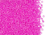 Rocailles Seed Beads 11/0, Crystal Pink Lined, Czech Glass