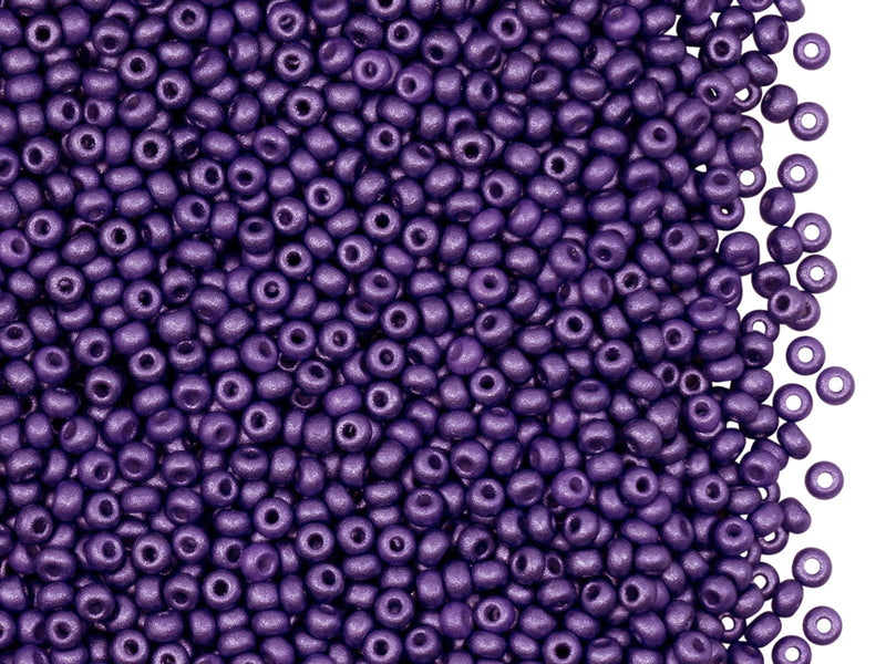 Rocailles Seed Beads 11/0, Pearl Violet, Czech Glass
