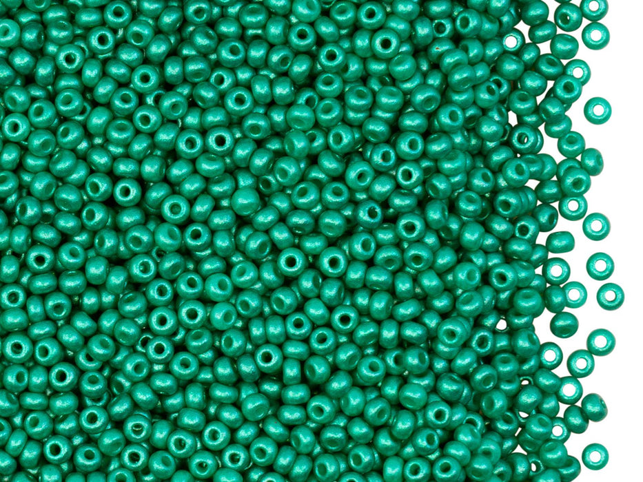Rocailles Seed Beads 11/0, Pearl Green, Czech Glass