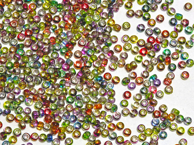 20 g Rocailles Seed Beads 11/0, Crystal Magic Yellow Brown, Czech Glass