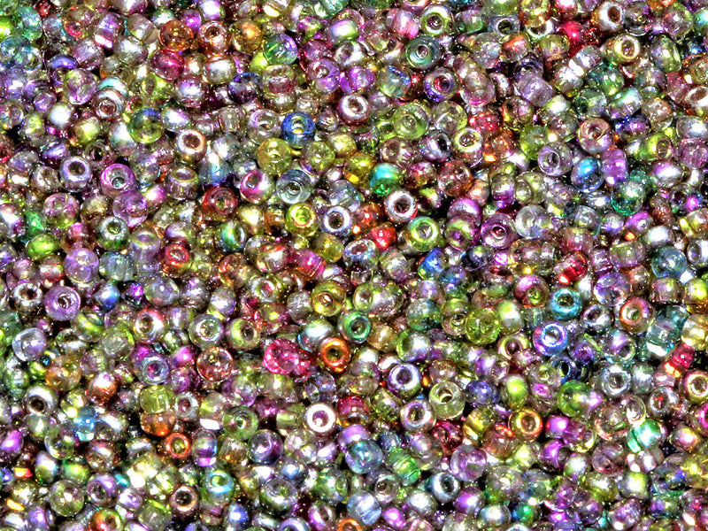 Rocailles Seed Beads 11/0, Crystal Magic Yellow Brown, Czech Glass