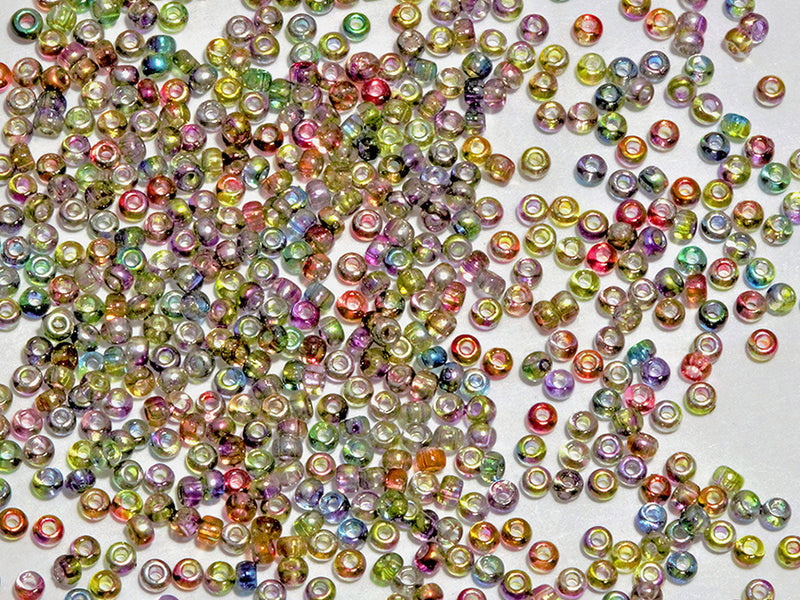 20 g Rocailles Seed Beads 11/0, Crystal Magic Yellow Brown, Czech Glass