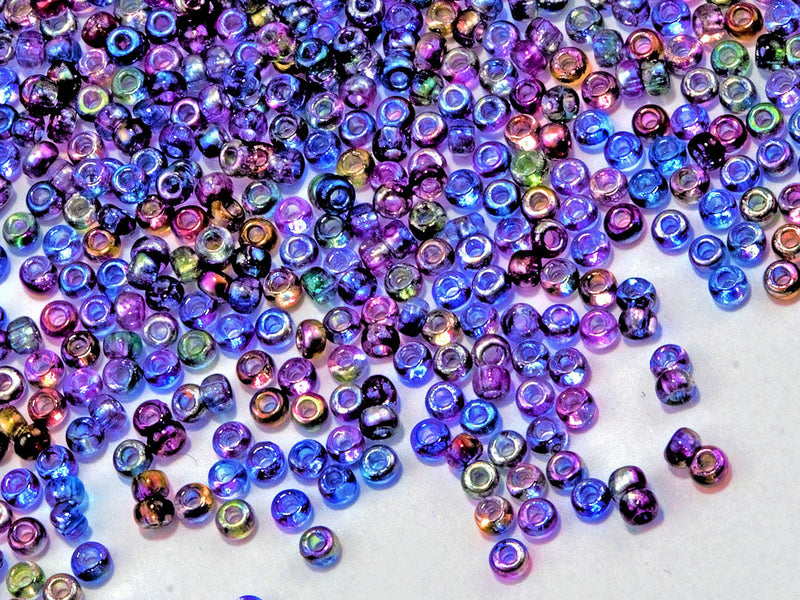 20 g Rocailles Seed Beads 11/0, Crystal Magic Violet Blue, Czech Glass