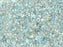 10 g 11/0 Etched Seed Beads, Etched Crystal Blue Rainbow, Czech Glass