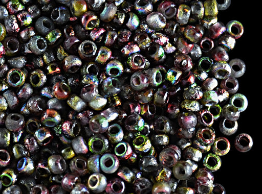 10 g 11/0 Etched Seed Beads, Etched Crystal Magic Apple, Czech Glass